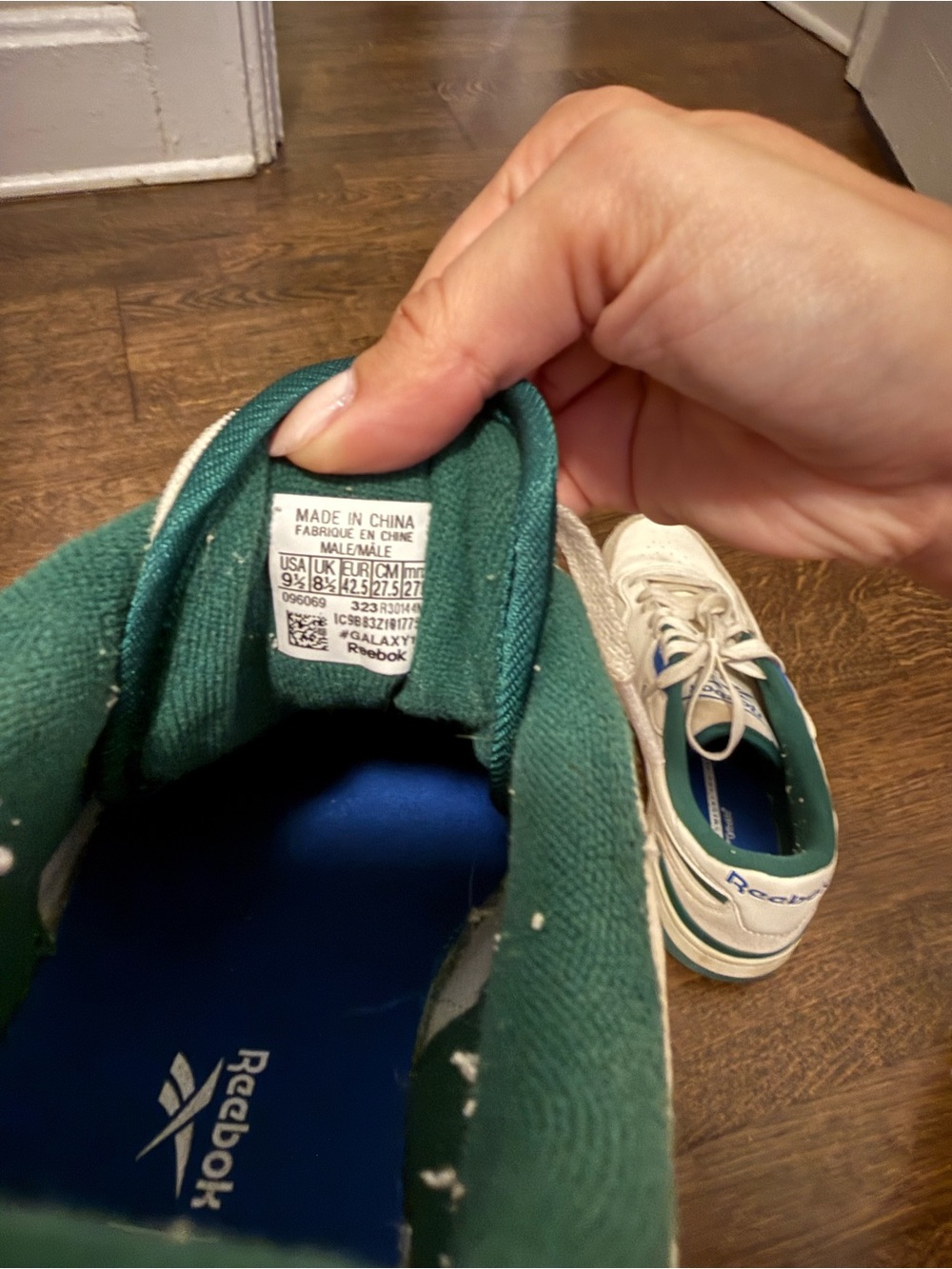 Reebok White Sneakers with Green and Blue Accents - Picture 7 of 7
